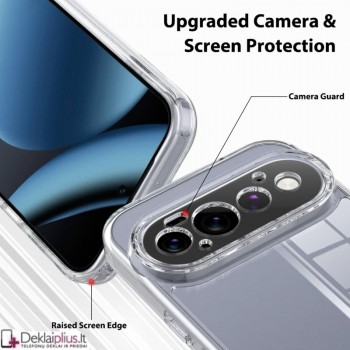 Silikoninis dėklas su kameros apsauga  2.0 mm storio - permatomas (Google Pixel 11 Pro)